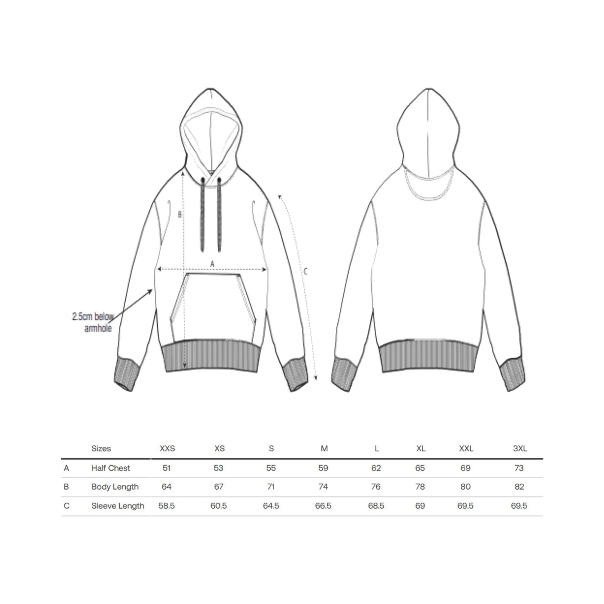 Mopo Label - Felpa STSU177 Cruiser 2.0 - Size-Chart