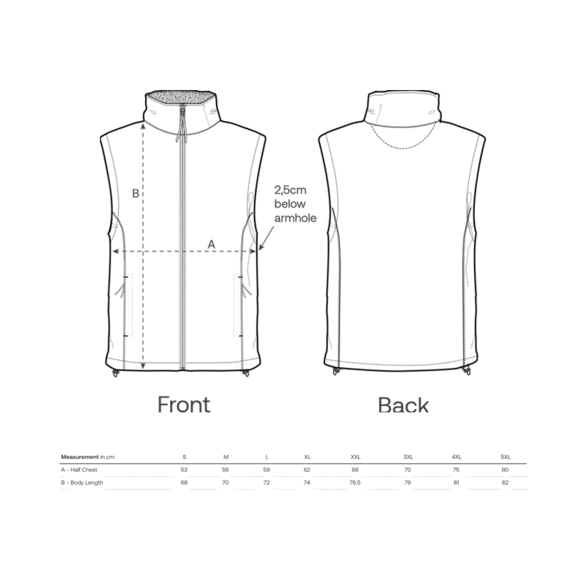 Mopo Label - Giacca STJM235 Stanley Trail Blazer - Size-Chart