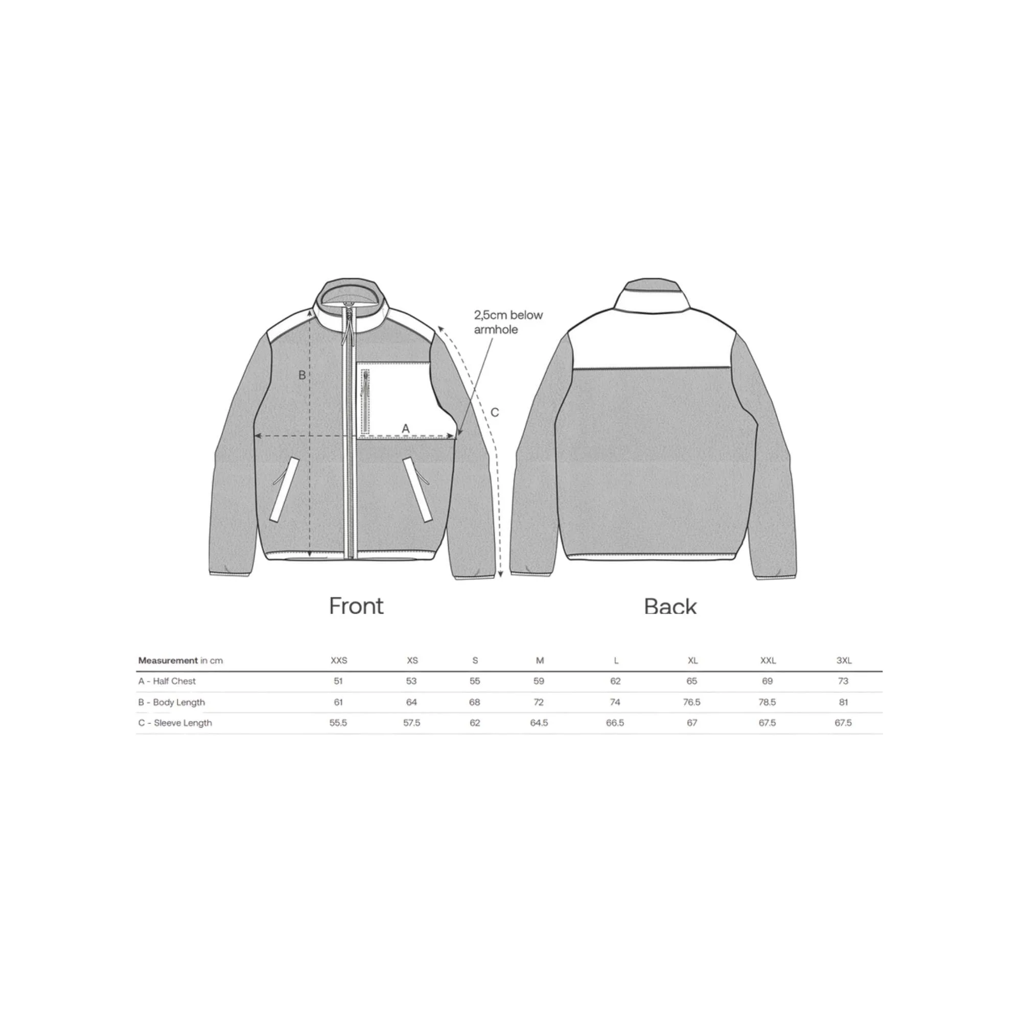 Mopo Label - Giacca STJU248 Brooker - Size-Chart